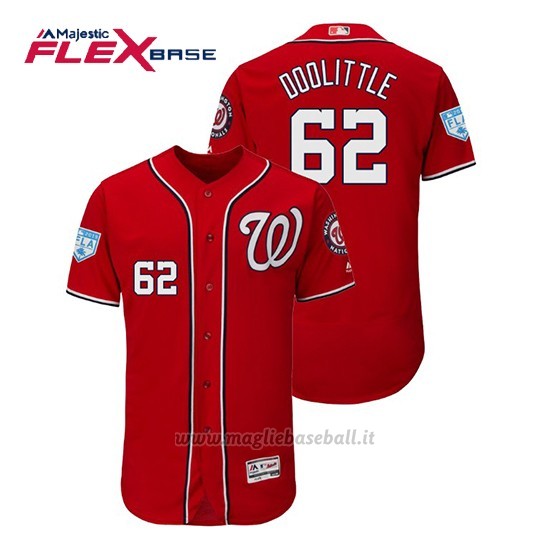 Maglia Baseball Uomo Washington Nationals Sean Doolittle Flex Base Entrenamiento De Primavera 2019 Rosso